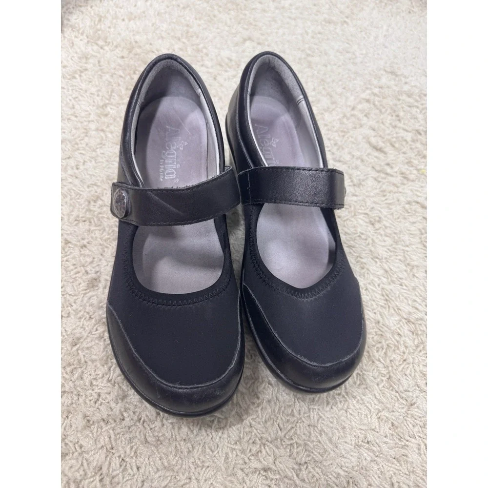 Alegría Maya Black Mary Jane Comfort Shoes Wedge Heel EU‎ 38 US 7-7.5 Supportive